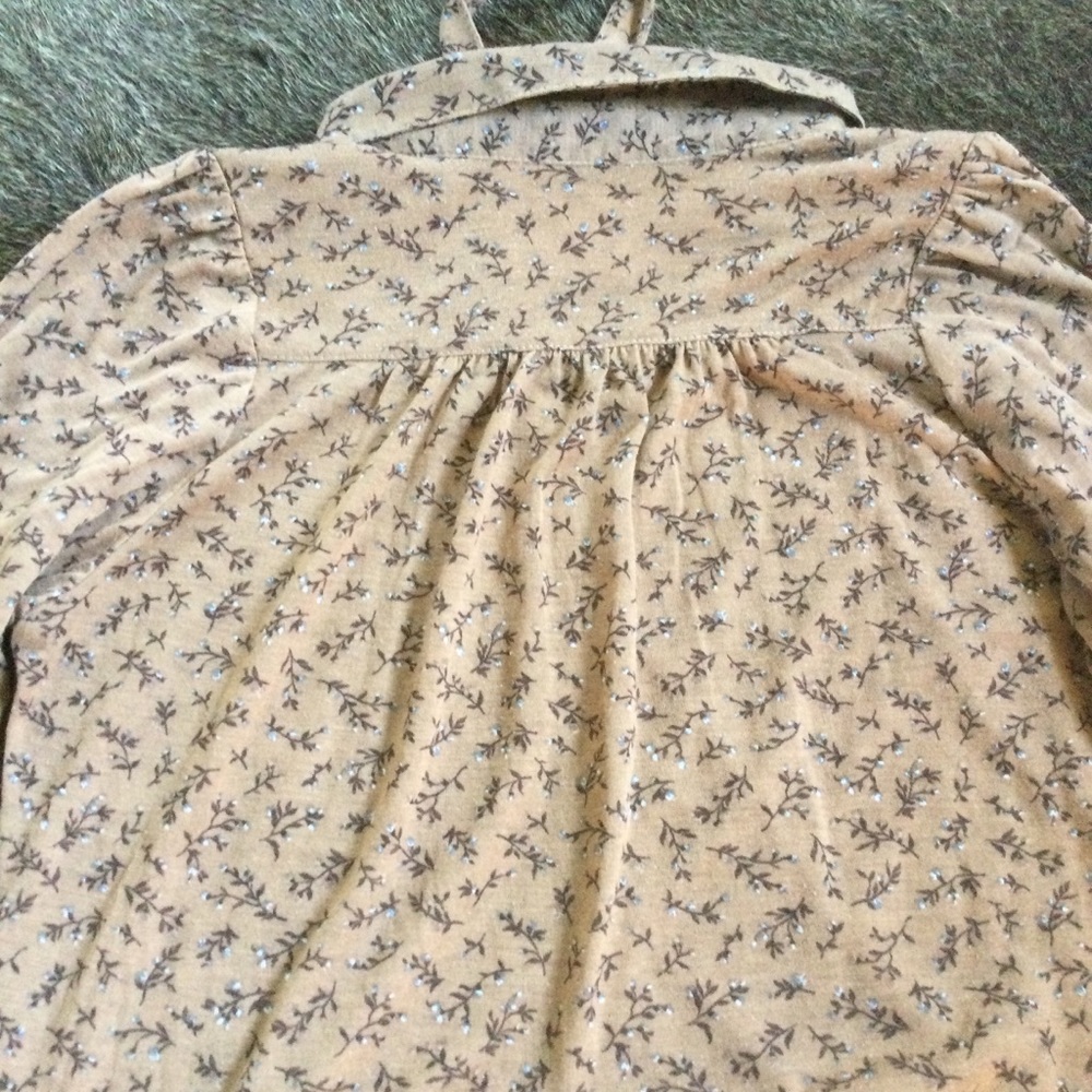 Zara Basic Brown Floral Peasant Blouse - image 7